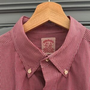 Brooks Brothers Red Checkered Casual Button Down Shirt